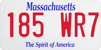 MA license plate 185WR7
