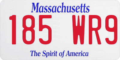 MA license plate 185WR9