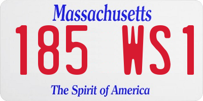 MA license plate 185WS1