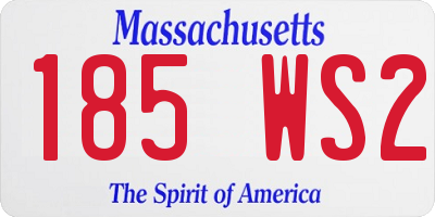MA license plate 185WS2