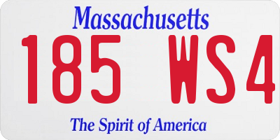 MA license plate 185WS4