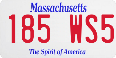 MA license plate 185WS5