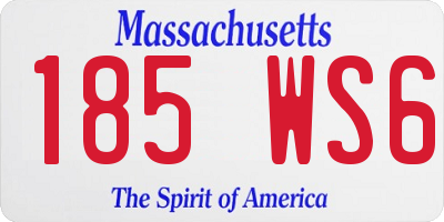 MA license plate 185WS6
