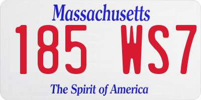 MA license plate 185WS7