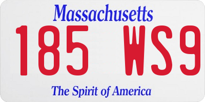 MA license plate 185WS9
