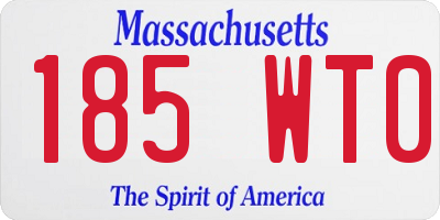 MA license plate 185WT0