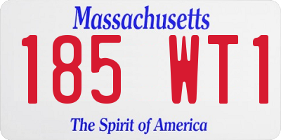 MA license plate 185WT1