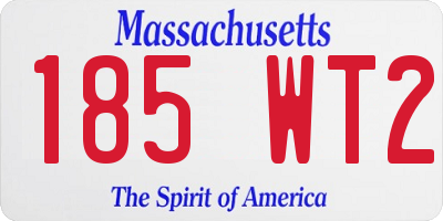 MA license plate 185WT2