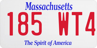 MA license plate 185WT4