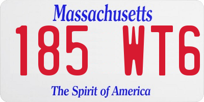 MA license plate 185WT6