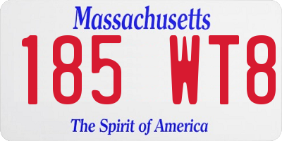 MA license plate 185WT8