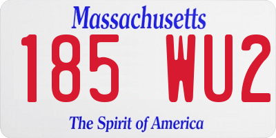 MA license plate 185WU2