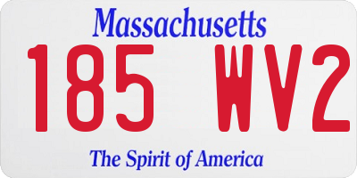 MA license plate 185WV2