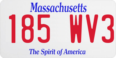 MA license plate 185WV3