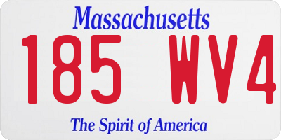 MA license plate 185WV4