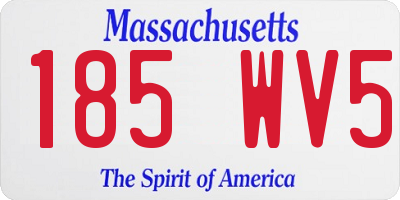 MA license plate 185WV5