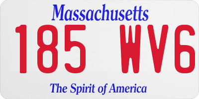 MA license plate 185WV6