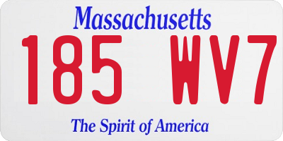 MA license plate 185WV7