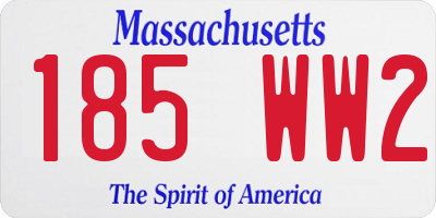 MA license plate 185WW2