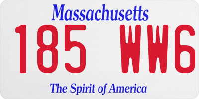 MA license plate 185WW6
