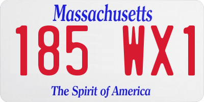 MA license plate 185WX1