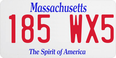 MA license plate 185WX5