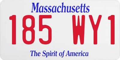 MA license plate 185WY1