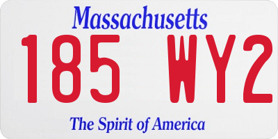 MA license plate 185WY2
