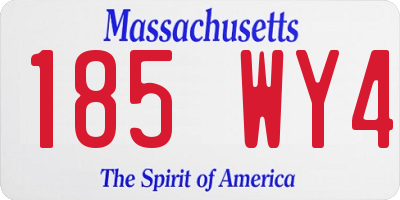 MA license plate 185WY4