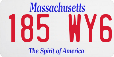 MA license plate 185WY6
