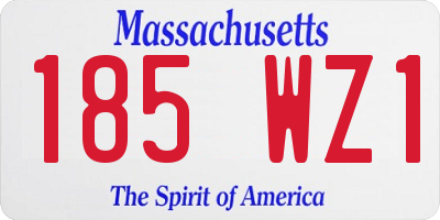 MA license plate 185WZ1