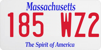 MA license plate 185WZ2
