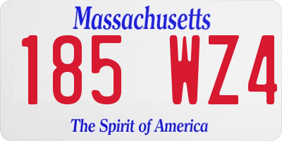 MA license plate 185WZ4