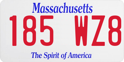 MA license plate 185WZ8