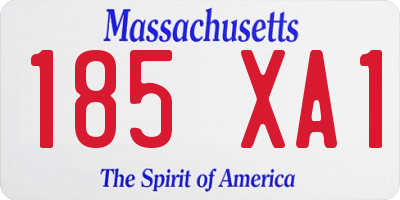MA license plate 185XA1