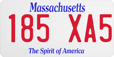 MA license plate 185XA5