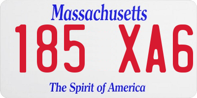 MA license plate 185XA6
