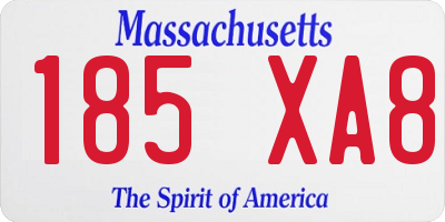 MA license plate 185XA8