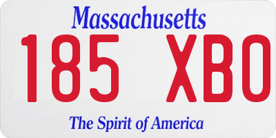 MA license plate 185XB0