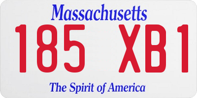MA license plate 185XB1