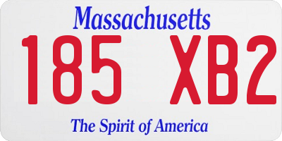 MA license plate 185XB2