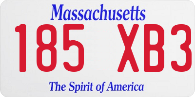 MA license plate 185XB3