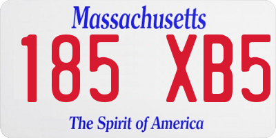 MA license plate 185XB5