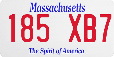 MA license plate 185XB7