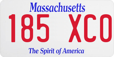 MA license plate 185XC0