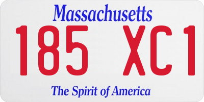 MA license plate 185XC1
