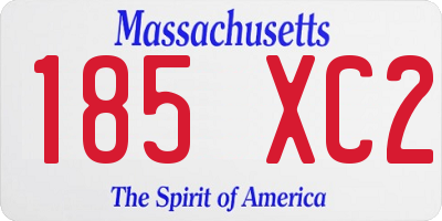 MA license plate 185XC2