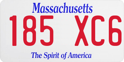 MA license plate 185XC6