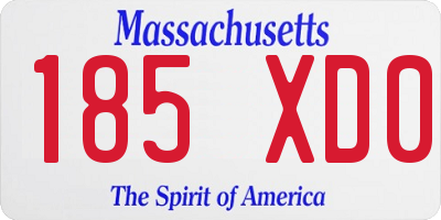 MA license plate 185XD0