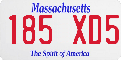 MA license plate 185XD5